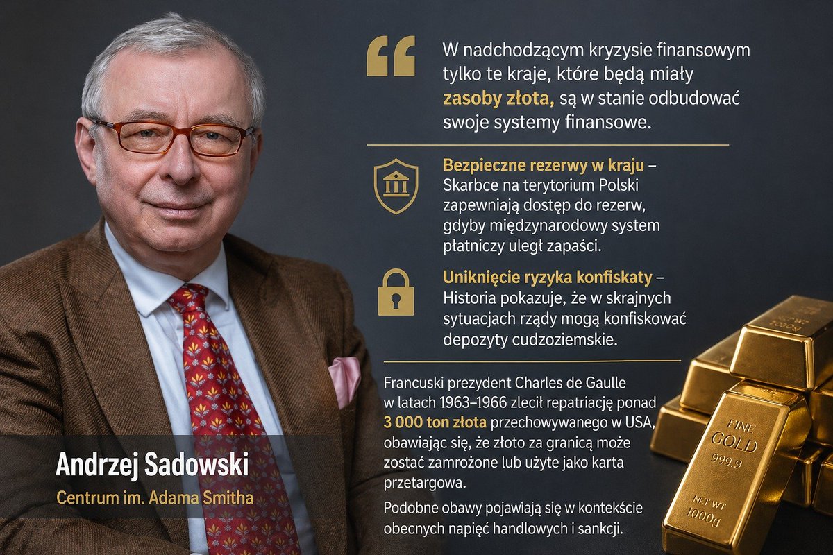 Podstawowym powodem, dlaczego uważam, że polskie złoto musi wrócić do kraju jest ten, że KOMPLETNIE NIE UFAM GAPIŃSKIEMU.
Wywodzi się z ugrupowania politycznego, które za cel nadrzędny obrało sobie grabież absolutną, wszędzie gdzie można było Polaków okraść, oszukać, robili to