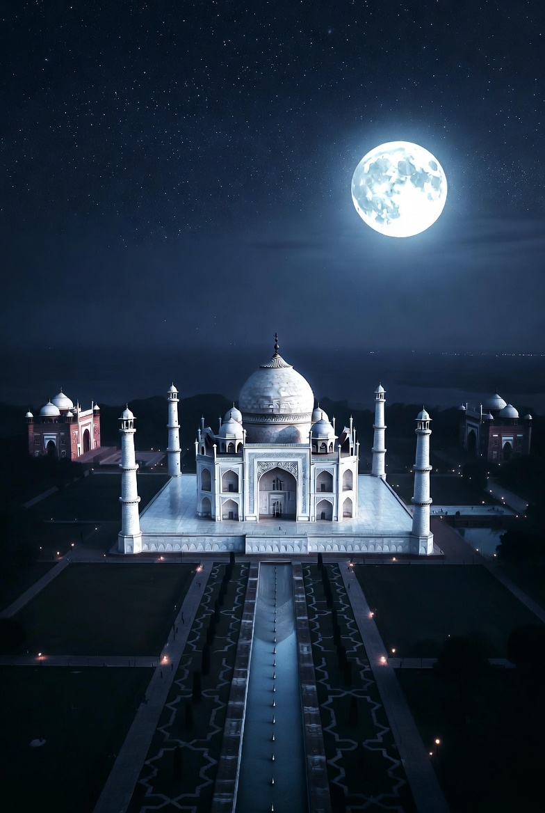 md786imtiaz1's tweet image. पूर्णिमा की रात में चांदनी संगमरमर के ताजमहल पर पड़ती है, तो यह श्वेत इमारत नीली-चांदी की आभा के साथ खुद चमकती हुई प्रतीत होती है। यह एक जादुई नज़ारा है, जहाँ सन्नाटा और चांदनी मिल जाते हैं।
#Tajmahal
#Agra
#Simbol_Love