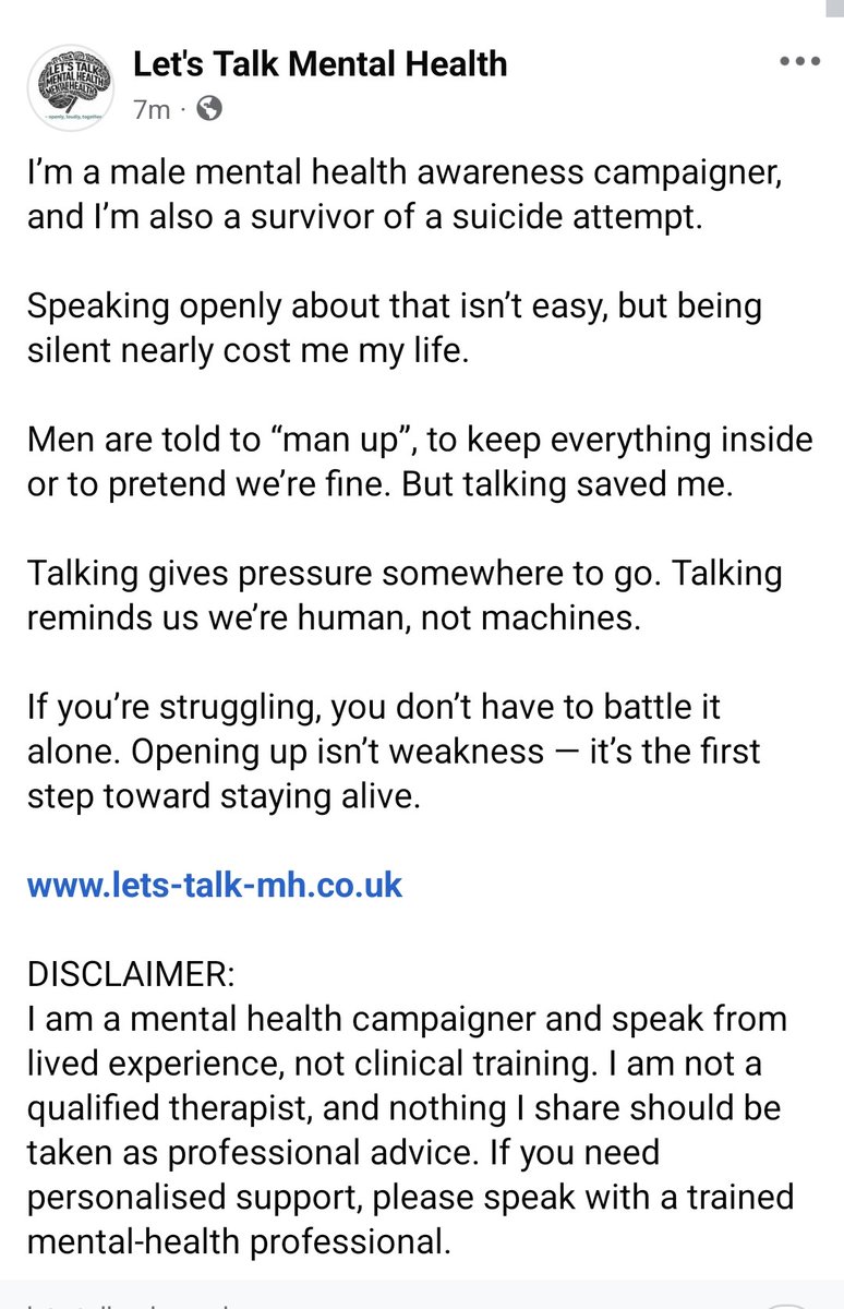 AdamMenHealth's tweet photo. #MentalHealth #MentalHealthAwareness #SuicideAwareness #depression https://t.co/VGxSQ7pfiz