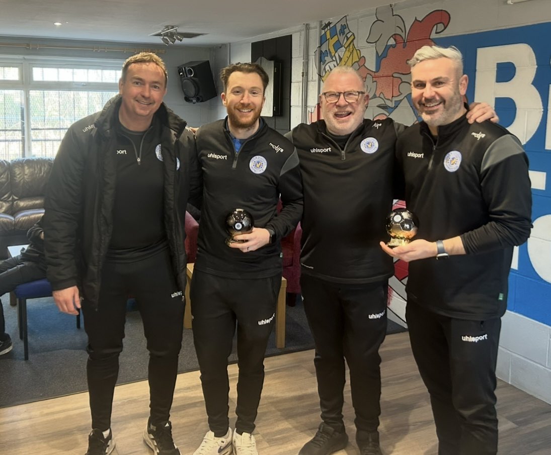 YarmEaglescliff's tweet photo. Special shout out to these four lads have been immense this season and the glue that has held us together.

They fully deserved last night for all the efforts they have put in this season. 

2 more to go lads 👊

@StephenJackso24 @RichWalk10 @GlennKyle15  @J77ona 💙 https://t.co/eJmnNRlJpb