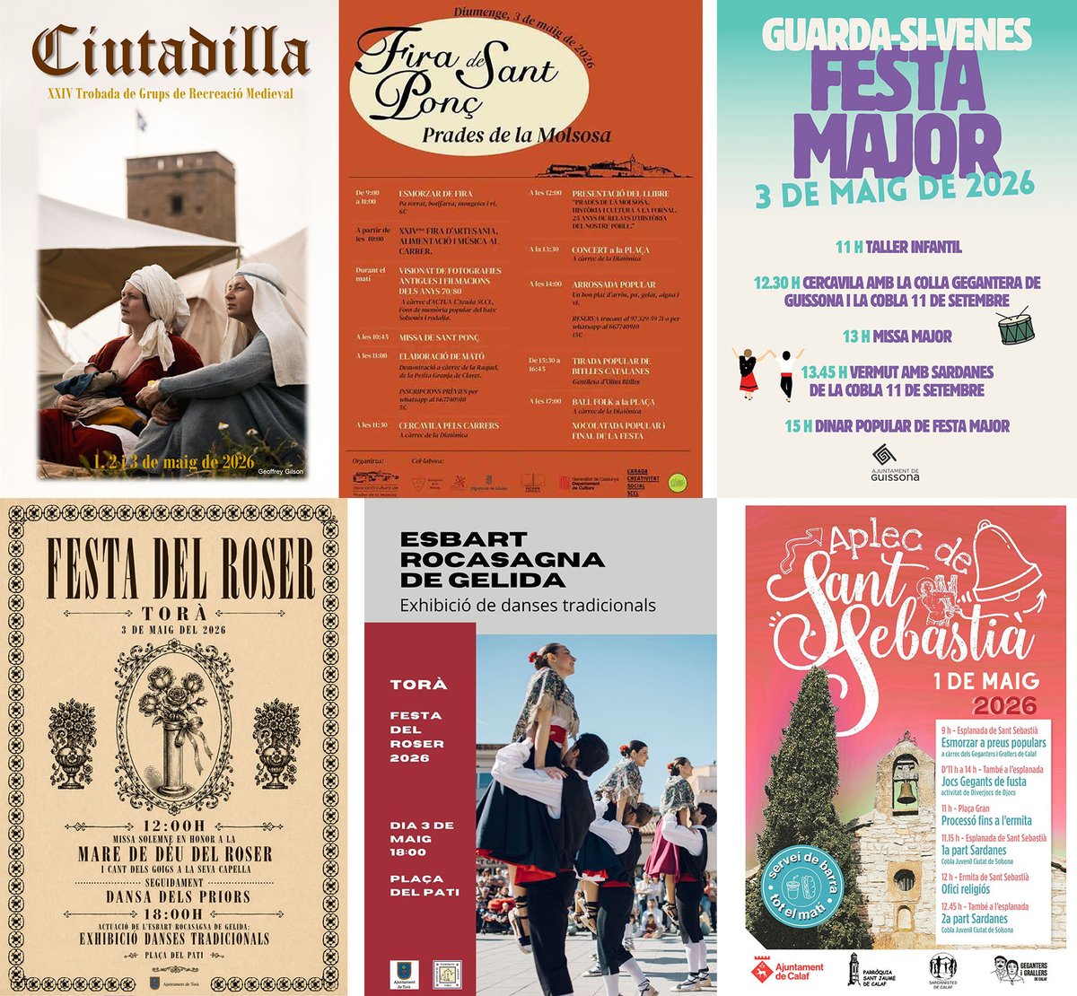 SomSegarra's tweet photo. Sense plans per al pont? #fires #festes #caminades #concert #expos #visites, viu la #primaverasegarra!
@lasegarra @valldellobregos  @viladetora @AjuntamentCalaf @TurismeGuissona @CES_Segarra
@CConcabella @MuseudeGuissona @TurismeVerdu   @Espitllera 
ℹ️ https://t.co/8ZHEiD1Ad2 https://t.co/DozwwpEduN