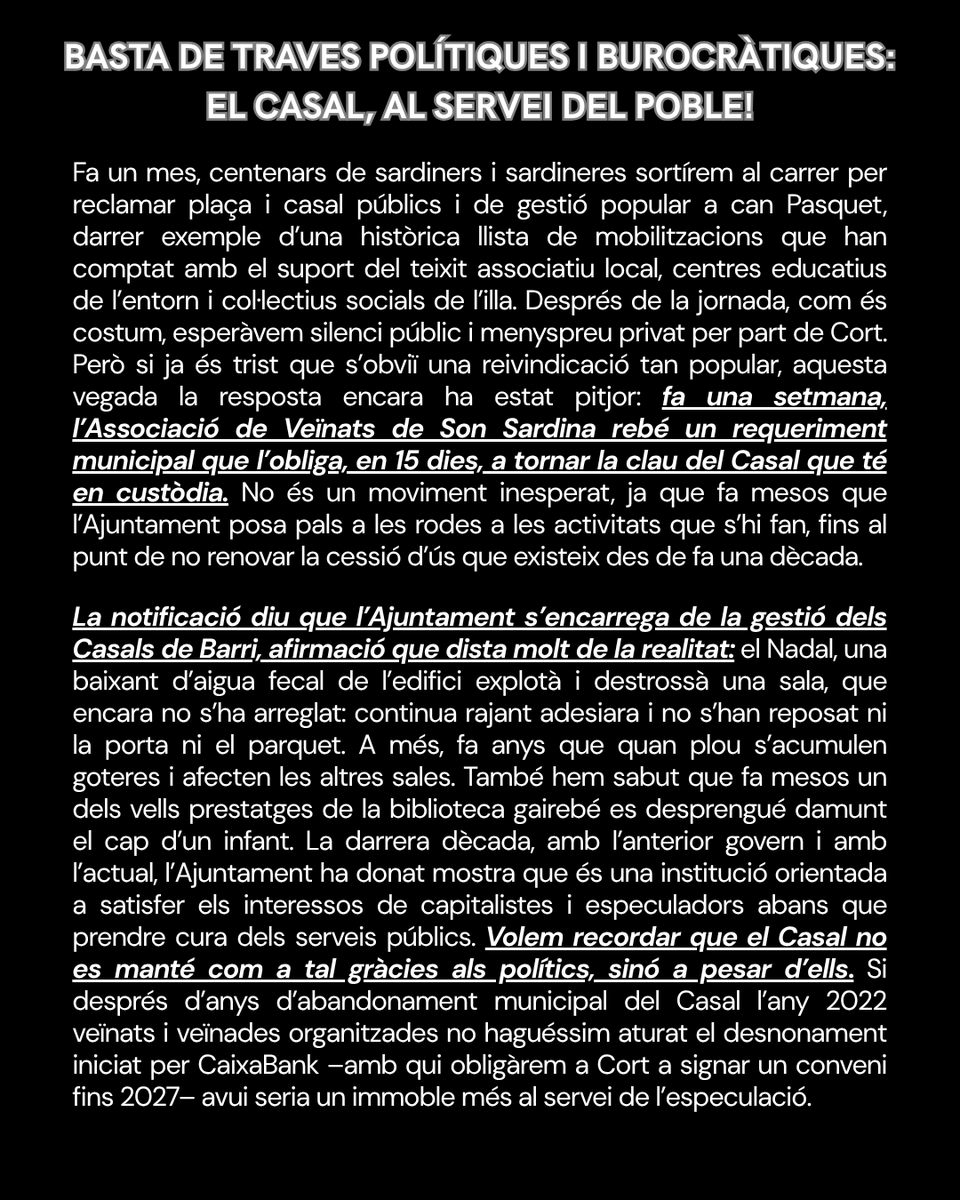 Assemblea Popular de Son Sardina i sa Garriga tweet media