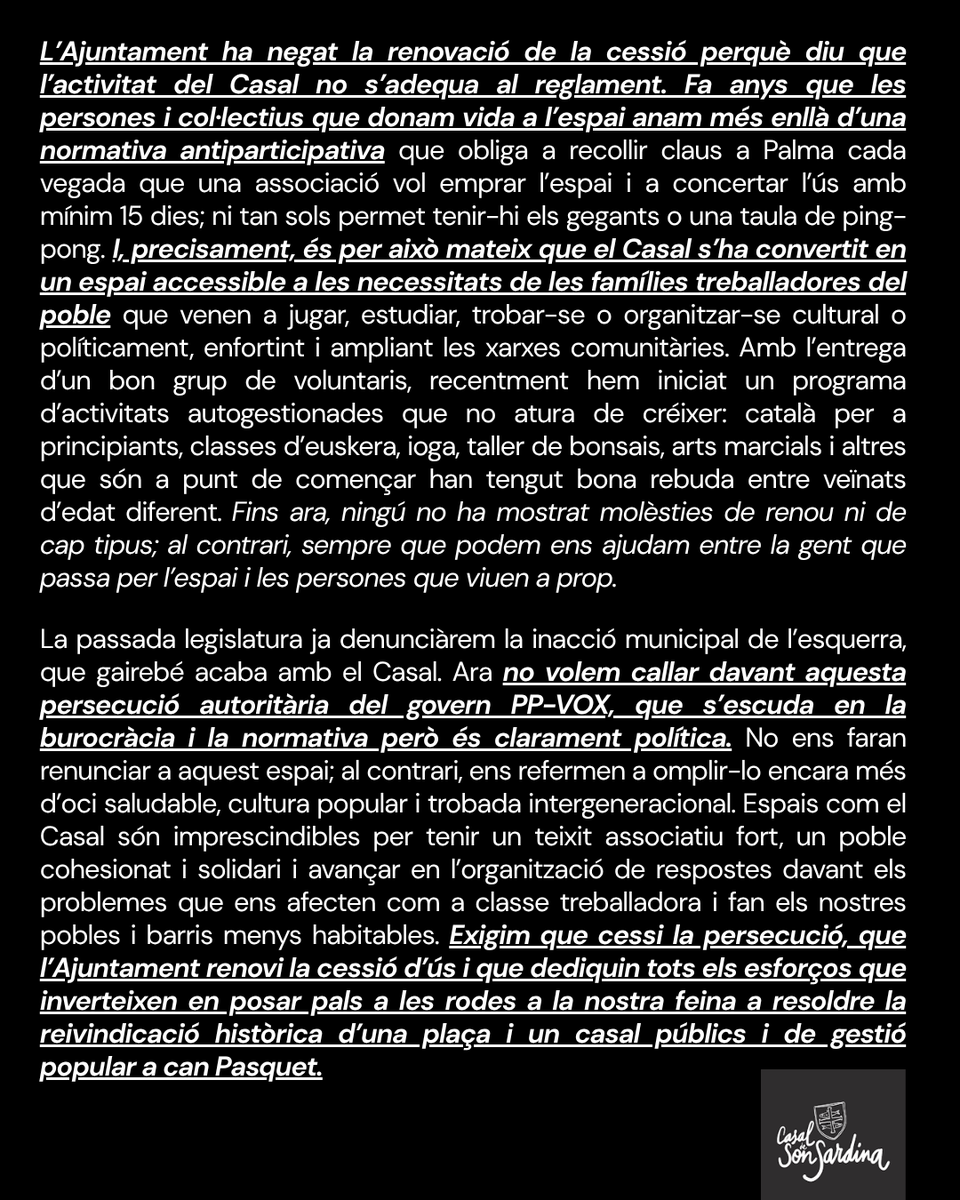 Assemblea Popular de Son Sardina i sa Garriga tweet media