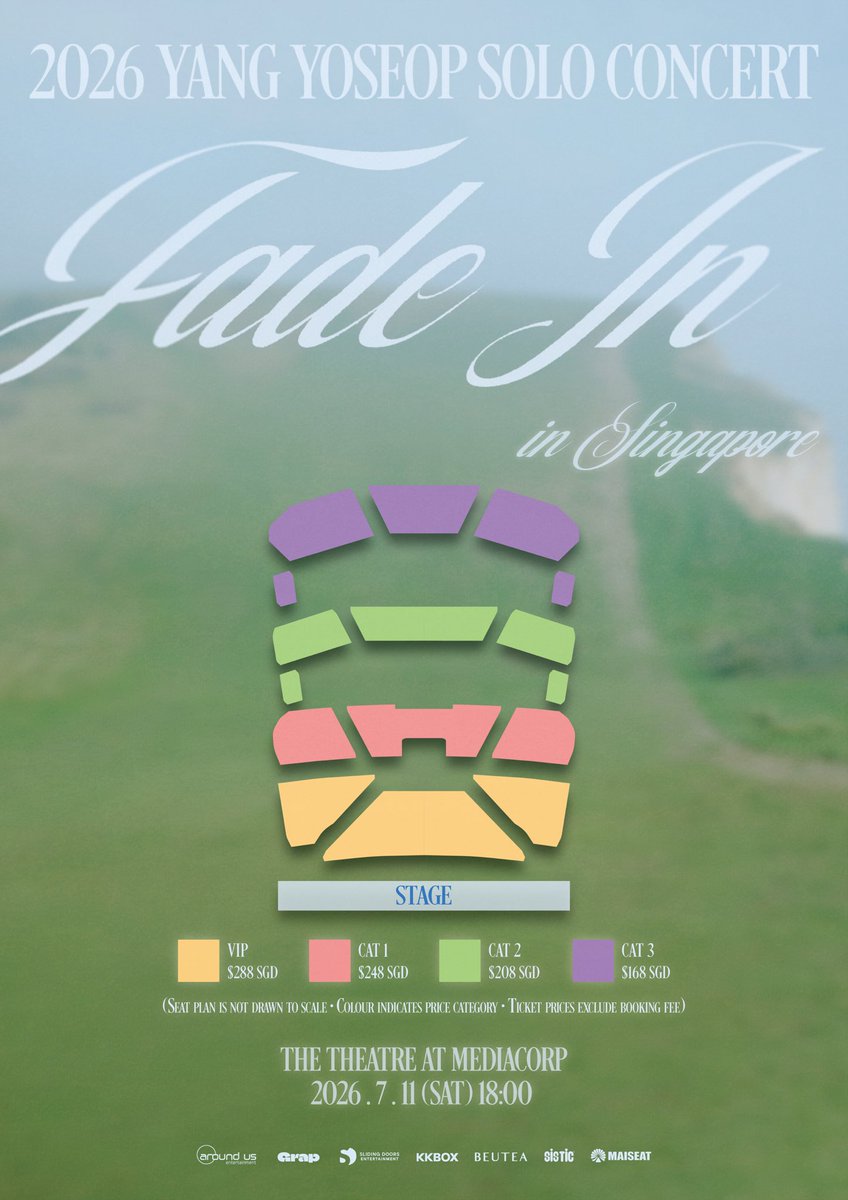hlxnews_HQ's tweet photo. 2026 YANG YOSEOP SOLO CONCERT <FADE IN> ASIA TOUR in SINGAPORE 🎤

📅 2026.07.11 (SAT)  
🕕 6PM (Doors open 5PM)  
📍 THE THEATRE AT MEDIACORP  
💰 SGD168 – SGD288 (excl. fees)  

🎫 𝗙𝗔𝗡𝗦 𝗘𝗔𝗥𝗟𝗬 𝗔𝗖𝗖𝗘𝗦𝗦 (register before 15 May 2026 via https://t.co/HlmsJcFpqt)
📅 2026.05.18 (MON)  
🕛 12PM – 11:59PM  

🎫 𝗣𝗨𝗕𝗟𝗜𝗖 𝗦𝗔𝗟𝗘  
📅 2026.05.19 (TUE)  
🕙 10AM  

🔗 Tickets via SISTIC  

#YANGYOSEOP #양요섭 #HIGHLIGHT  
#FADEIN #YANGYOSEOPinSG