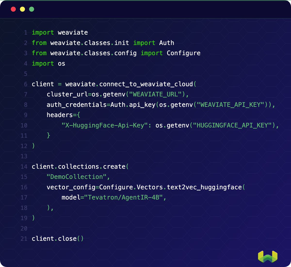 CShorten30's tweet photo. You can use AgentIR embeddings in the Weaviate Database with the `text2vec_huggingface` module! 
🤗💚

And Happy Birthday to the lead creator and maintainer of Weaviate Modules, @antas_marcin! 🎂