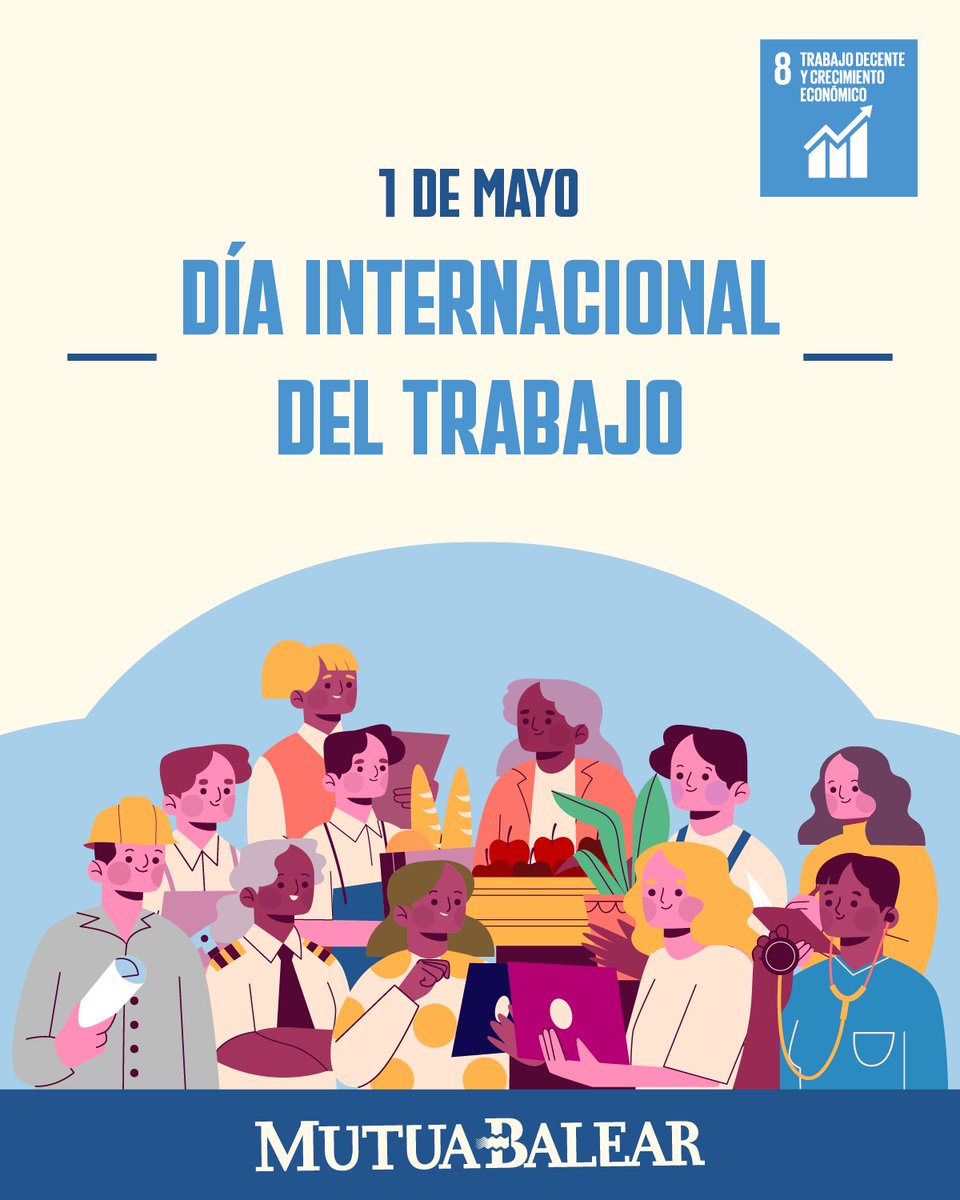 mutuabalear's tweet photo. Hoy reafirmamos nuestro compromiso con la promoción de entornos laborales seguros, saludables y sostenibles.

Trabajamos para impulsar una cultura preventiva que proteja el bienestar de las personas trabajadoras y contribuya a un empleo de calidad.

#DíaDelTrabajo #1deMayo https://t.co/wJuVD2SQ0T