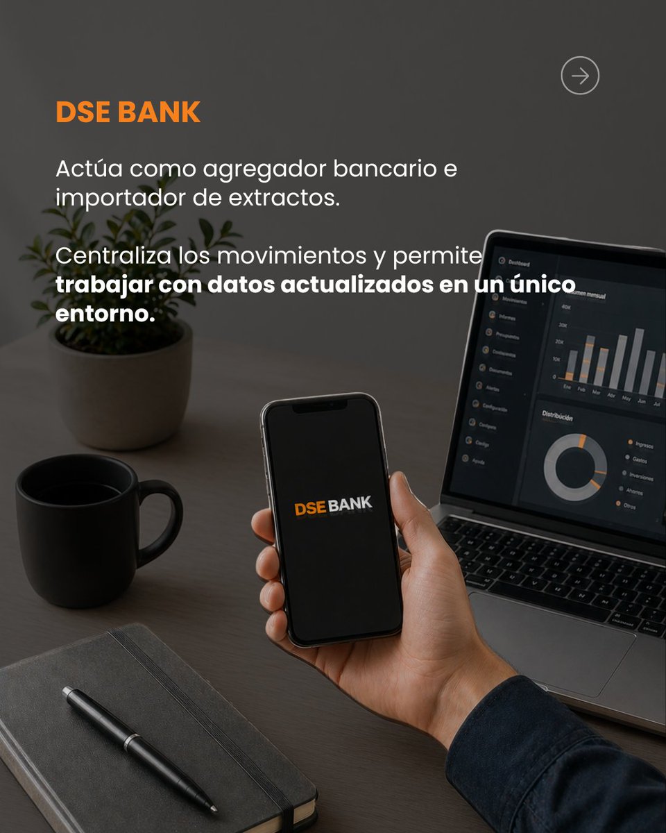 DiagramSoftware's tweet photo. ¿Cansado de perder tiempo con procesos manuales? 

DSE Bank centraliza tus movimientos bancarios, facilitando el control y análisis con datos actualizados. 

Enfócate en lo que importa. 

#GestionBancaria #Automatizacion https://t.co/Mxac6Qk6lR