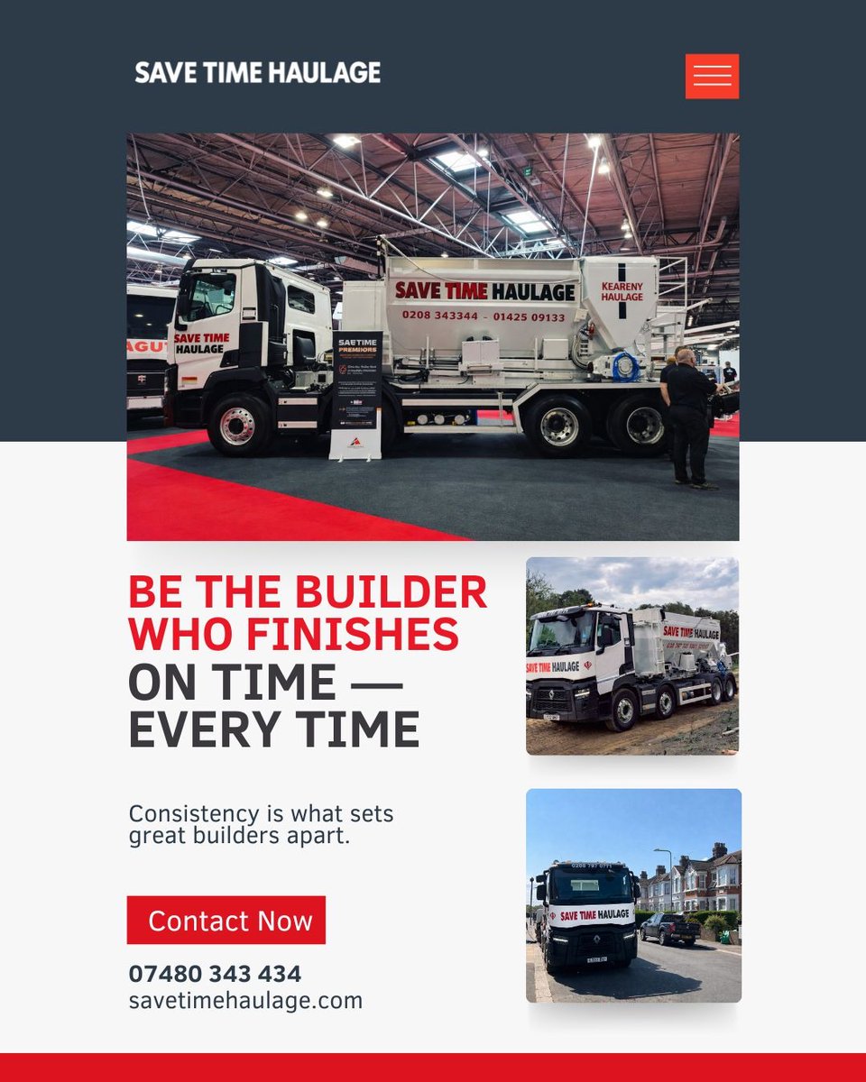 ConcreteSave's tweet image. Consistency is what sets great builders apart. Reliable concrete supply helps you meet deadlines, deliver quality, and build trust with every project. 

#BuilderSuccess #ConstructionUK #ConcreteSupply #ReadyMixConcrete

📞 Call: +44 7480 343434
🌐 Visit: savetimehaulage.com