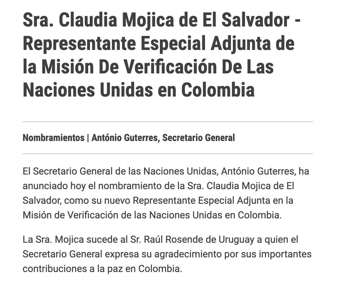 Misión de la ONU en Colombia tweet media