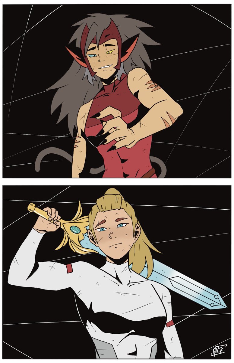 Anje_gma's tweet photo. Catradora fan art !✨ #shera #catra #adora https://t.co/zdX56yKunM