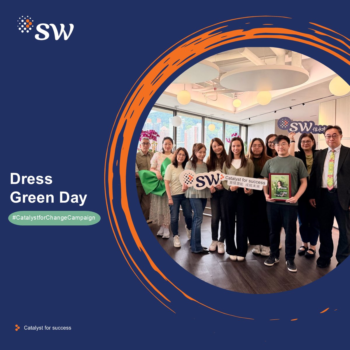 SW_Intl's tweet photo. [#CatalystforChangeCampaign] SW Hong Kong marked Earth Day by joining The Nature Conservancy Hong Kong in Dress Green Day 2026 —showing our commitment to greener lifestyles.#Sustainability https://t.co/7iY03uNfCo https://t.co/vpd36Kln2R