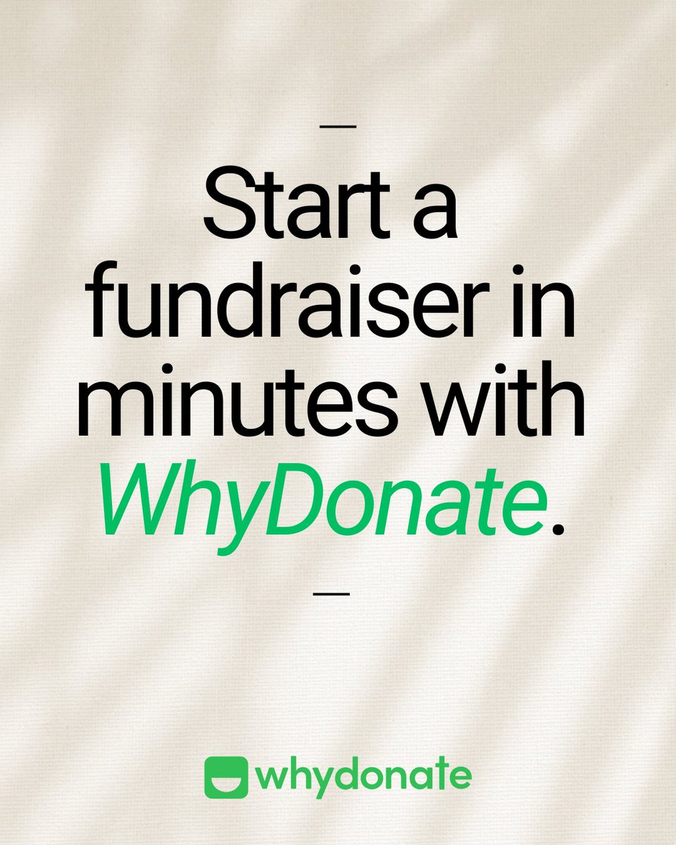 whydonate's tweet image. Start a fundraiser in minutes.
0% fees. Real impact.

👉 whydonate.com

#WhyDonate #Crowdfunding