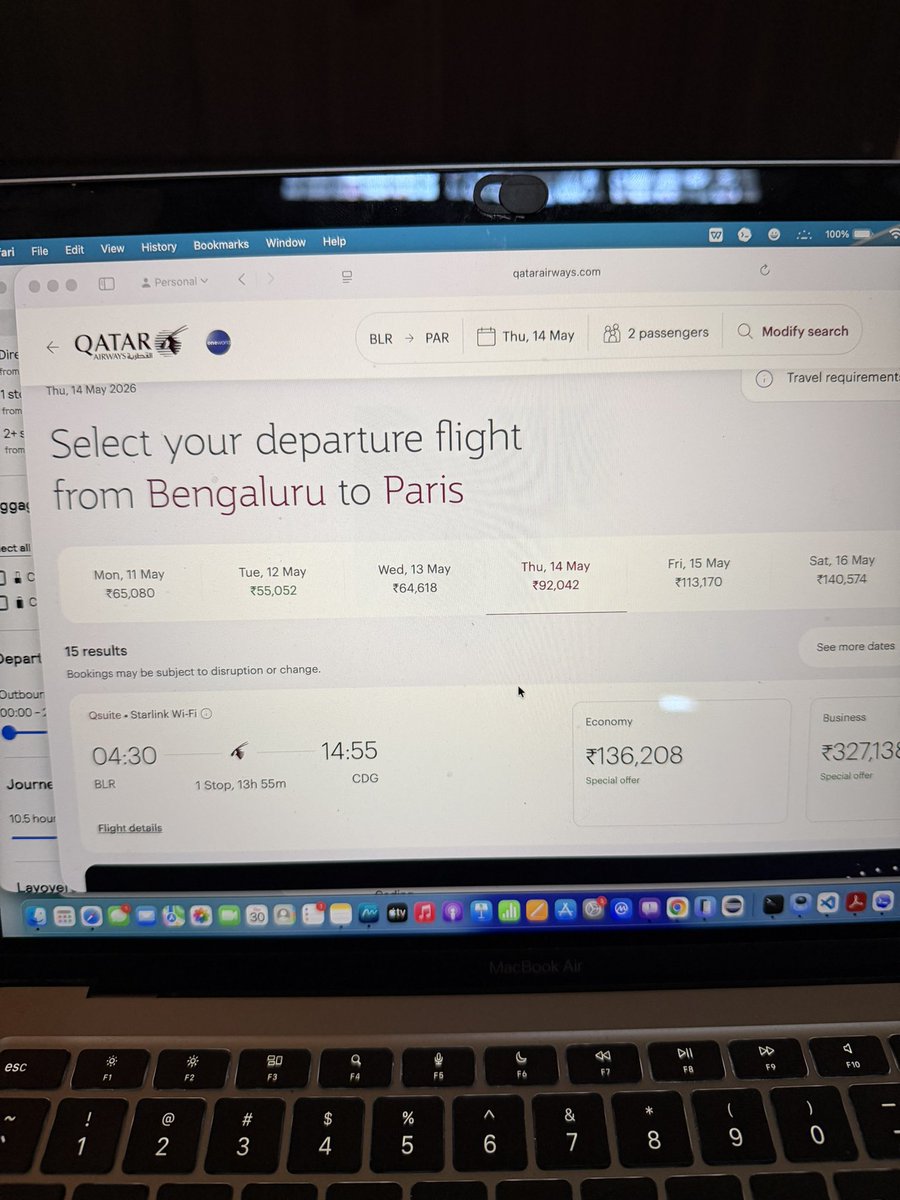 sukhil13's tweet photo. @makemytrip My Qatar Airways ticket was cancelled without my consent. Airline says refund was initiated by agent.  

Same flight now ₹1.36L (earlier 44k).  

Who will bear this loss?  

Need rebooking.

Booking ID: NN2AJXXXXX57152

@qatarairways @DGCAIndia #FlightIssue https://t.co/z743x1bqe2