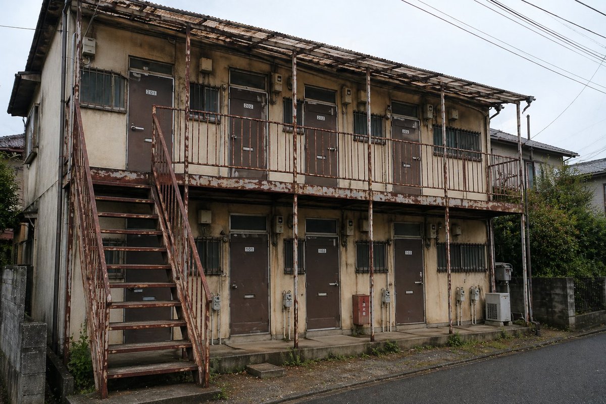 sabano_t's tweet photo. 東京は家ガチャの振り幅がエグいです🏠🏢 
ピカピカの新築メゾネットにも住んだし、風呂なしボロアパートに住んだこともあります（※イメージ）😂

今はQOL高めの賃貸に落ち着いてます😊 https://t.co/zU9AVyo45K