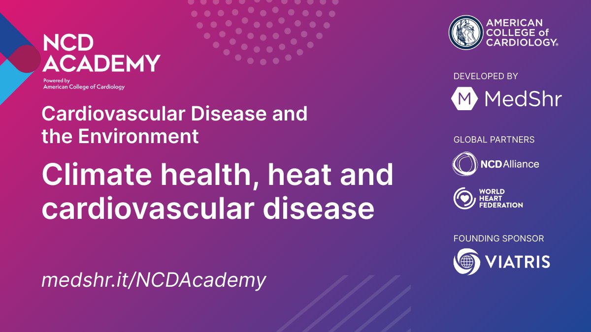medshronline's tweet image. Heatwaves and heart attacks - what is the link? 
𝐋𝐞𝐚𝐫𝐧 𝐦𝐨𝐫𝐞 in a free new online course @ACCinTouch NCD Academy hub on MedShr:🔗 sbee.link/wy8rfeqmjk

#Cardiology #CardioX #CardiovascularHealth #CardioTwitter #NCDAcademy #FOAMed #MedEd
