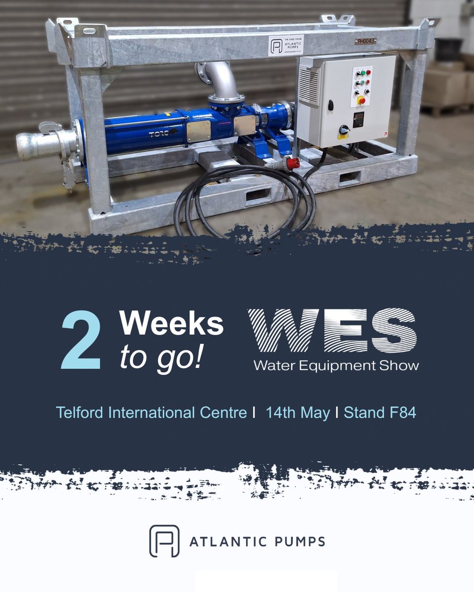 atlanticpumps's tweet image. 💧Join us on stand F84, meet with our industry experts and explore innovative pump solutions designed to reduce downtime and cut costs on your site.

👉 Full details &amp;amp; book a 1-to-1 meeting: hubs.ly/Q04d-Hww0

#WaterEquipmentShow #WaterIndustry #WastewaterSolutions #WES2026