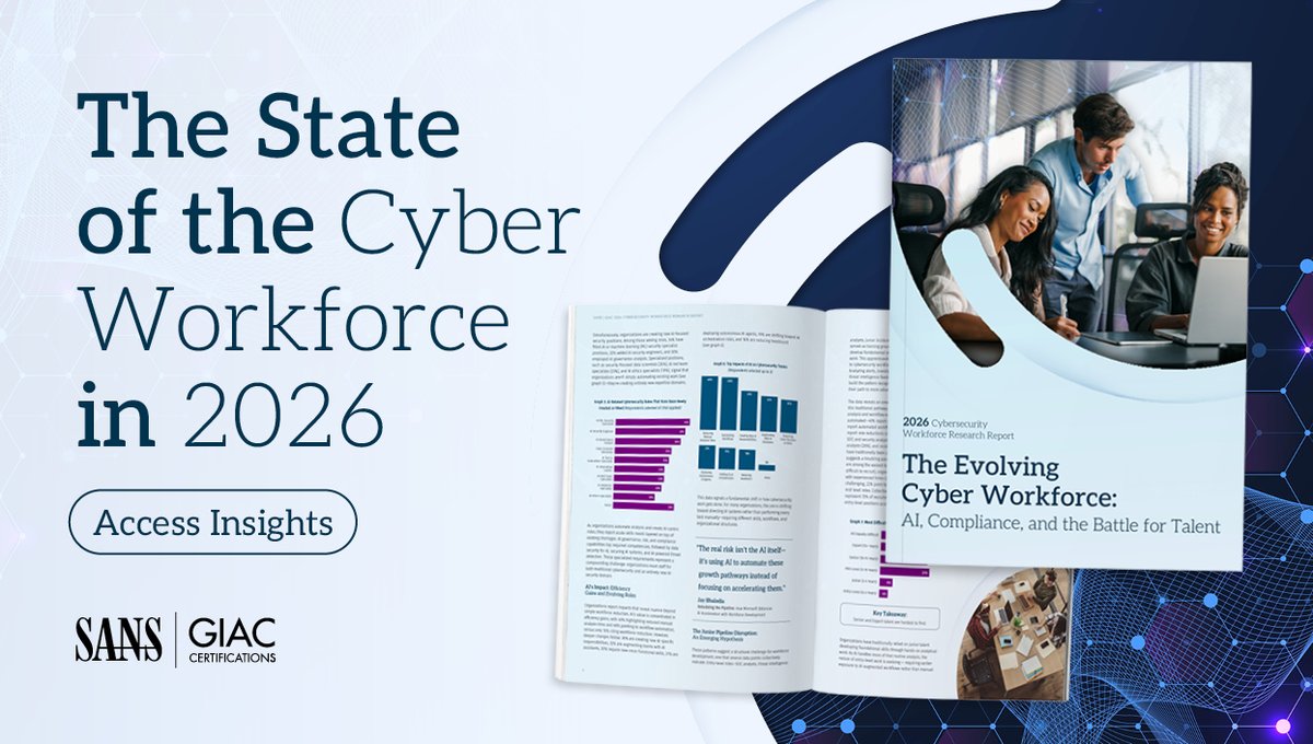 SANSInstitute's tweet photo. Cyber teams are evolving fast.

AI, compliance, and talent gaps are driving change.

See what’s shifting—and how orgs are adapting.

Get the data: https://t.co/PUyqFZLW9B

#WorkforceStudy #WorkforceDevelopment #CyberWorkforce https://t.co/ynMX8eMfkd