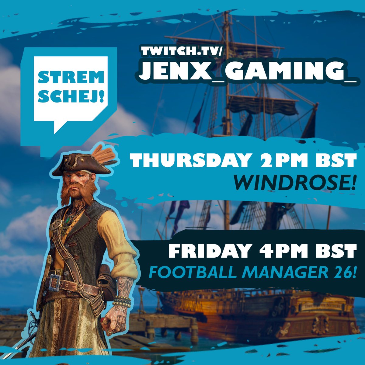 🏴‍☠️STREAM.YARR 🏴‍☠️

Attention all booty lovers - we're back with more pirating goodness ONE HOUR FROM NOW! 

Is it an AC Black Flag Resynced early build? Could be, if you squint your eyes...

See Also: more Football Managering, mid-table mastery tomorrow!