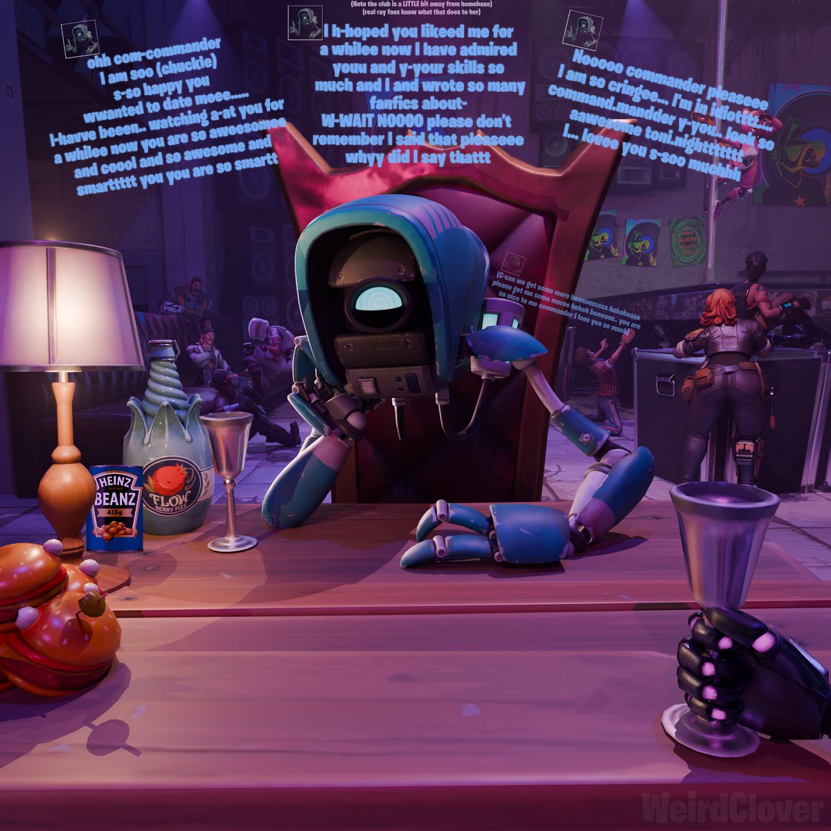 TheWeirdClover's tweet image. A date with ray. Part 2

#fortnite #yuri #ship #robotgirl #lewd #drunk #cuddleteamleader #raventeamleader #art #3dart #blender #3d #anthro #transformation #tf #stw #robot #savetheworld #ray #fortnitestw