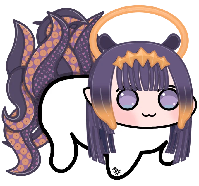 Ninomae Ina'nis, in Doro fashion, with her Summoned Tentacles.

Doro (Dororong) is a meme from Goddess of Victory: NIKKE, based on the character Dorothy.