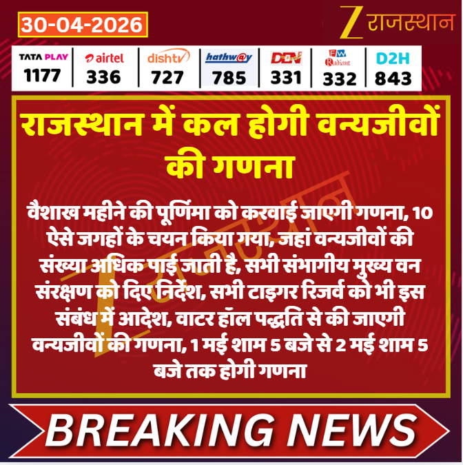 zeerajasthan_'s tweet image. #Jaipur: राजस्थान में कल होगी वन्यजीवों की गणना

@ashishchauhanze #LatestNews #RajasthanNews #RajasthanWithZee