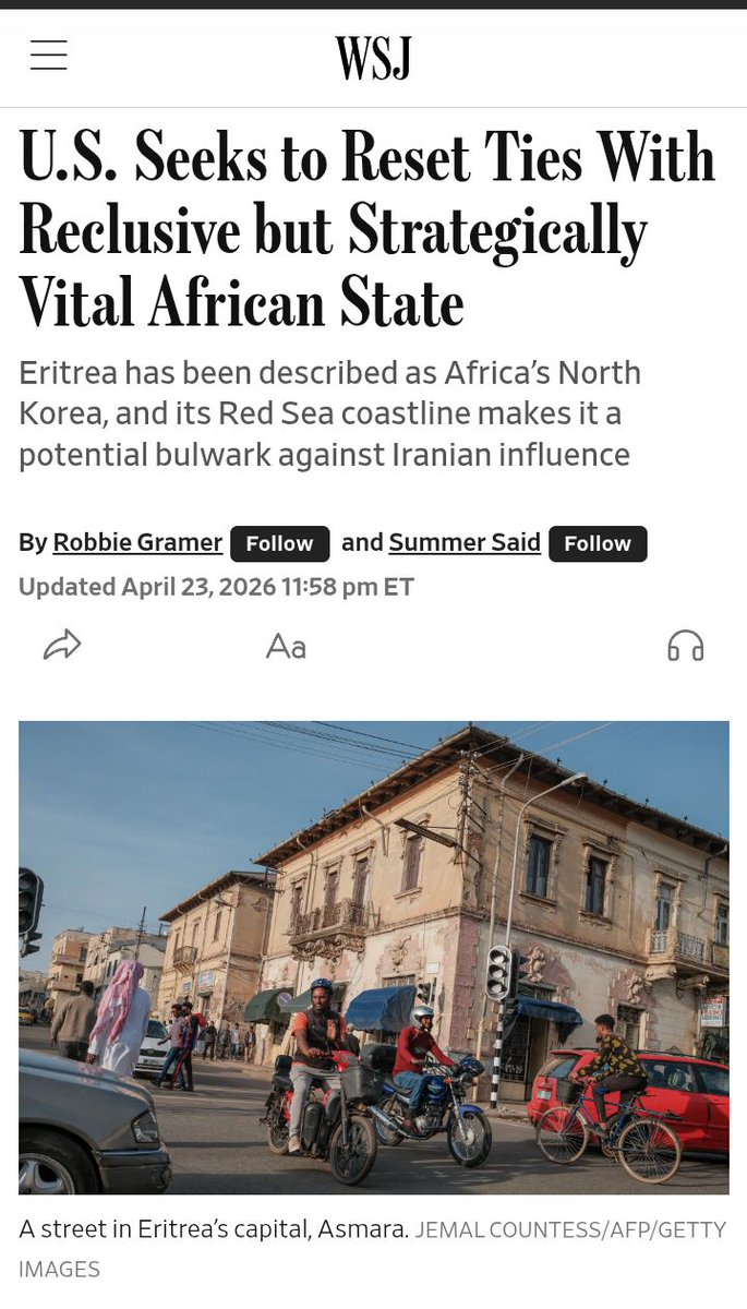 EliasAmare's tweet image. Is this the same Cameron Hudson, @_hudsonc, former CIA operative, who was quoted recently by @WSJ as demanding quid-pro-quo from #Eritrea in return for  US gov't lifting the illegal &amp;amp; unjust unilateral #sanctions imposed on it?
No surprises there…typical MO of conflict vultures.