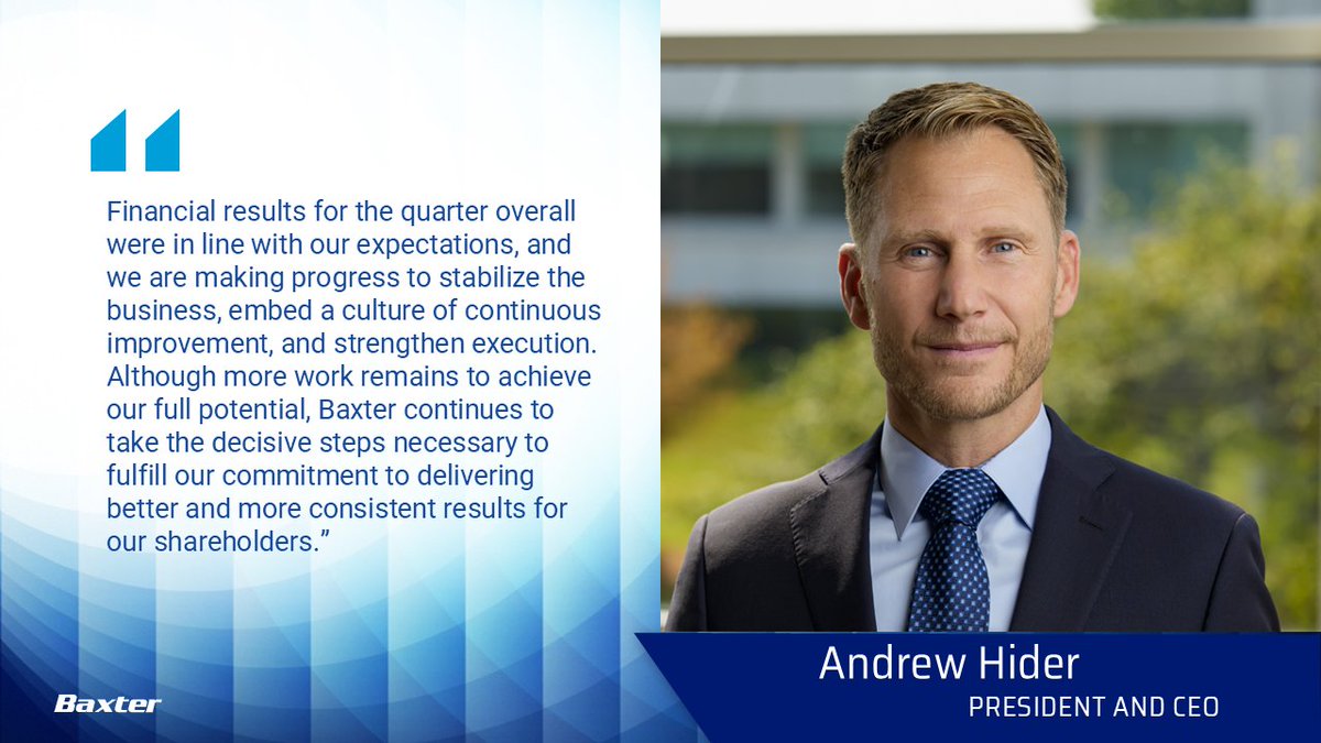 baxter_intl's tweet photo. Q1’26 marked continued progress at Baxter. We’re embedding continuous improvement – 230+ events launched this year via Baxter GPS – to drive enhanced speed, accountability and a stronger foundation for consistent performance and value creation. Details here: https://t.co/v7RFiCmHr6
