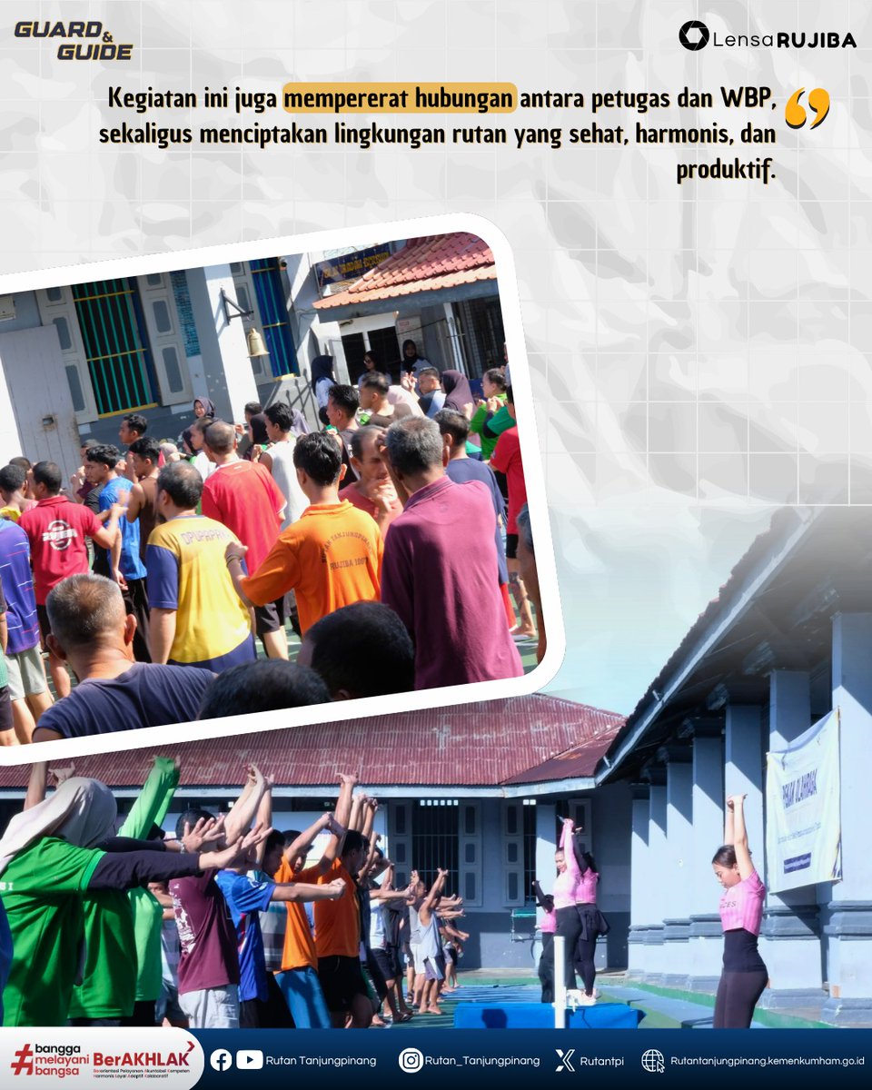 SENAM PAGI BERSAMA WBP, RUTAN TANJUNGPINANG PERKUAT KESEHATAN DAN KEBERSAMAAN
Kamis, 30 April 2026

<a href="/kemenimipas/">Kementerian Imigrasi dan Pemasyarakatan Republik I</a>
@ditjenpas
@pemasyarakatankepri
#kemenimipas
#Ditjenpas
#guardandguide
#pemasyarakatan
#KanwilDitjenPasKepri
#RutanTanjungpinang