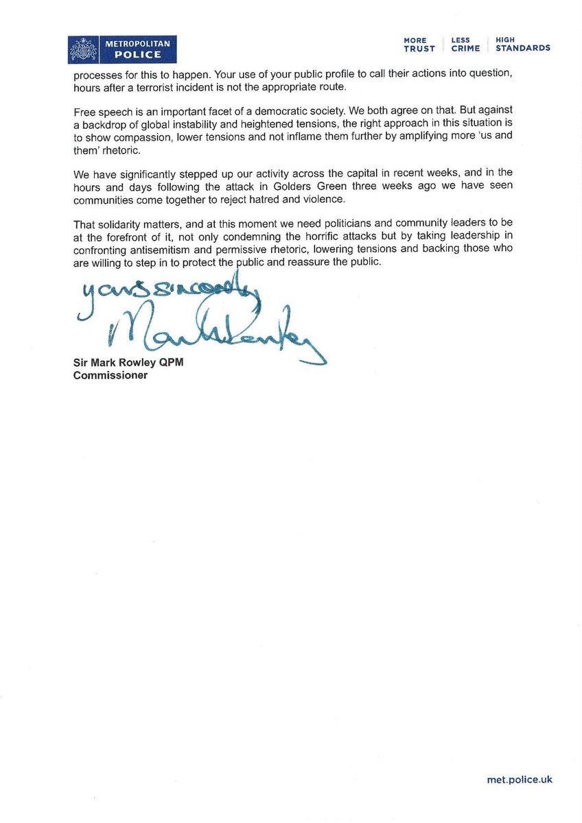 PeterStefanovi2's tweet photo. “Apprehending violent and dangerous criminals is a full contact and messy task which may appear shocking to observers with little experience of policing in the real world”

Commissioner Sir Mark Rowley writes to Zack Polanski. https://t.co/jMI1xpoyaI