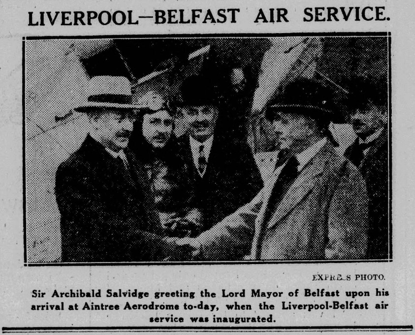 Liverpool1207's tweet image. #Liverpool OTD - 1924: An air service between Belfast and Aintree is inaugurated. Just mail, and 4 passengers per flight at £3 p.p.