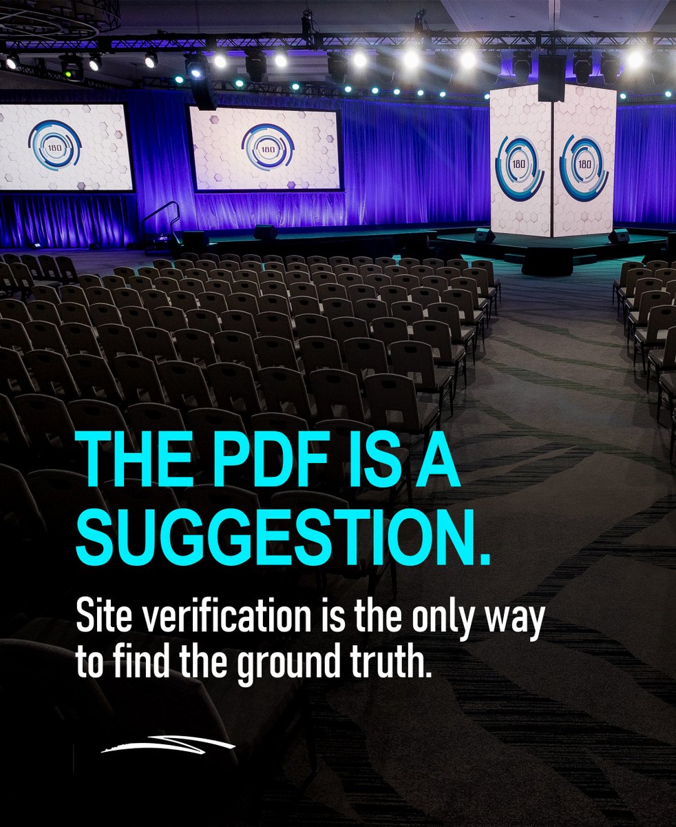 The180Group's tweet photo. Most producers trust the venue's PDF. We don't. We verify the power, rigging, and load-in routes. 
If you haven't touched the floor, you haven't planned the show. https://t.co/13VRkfRo2X