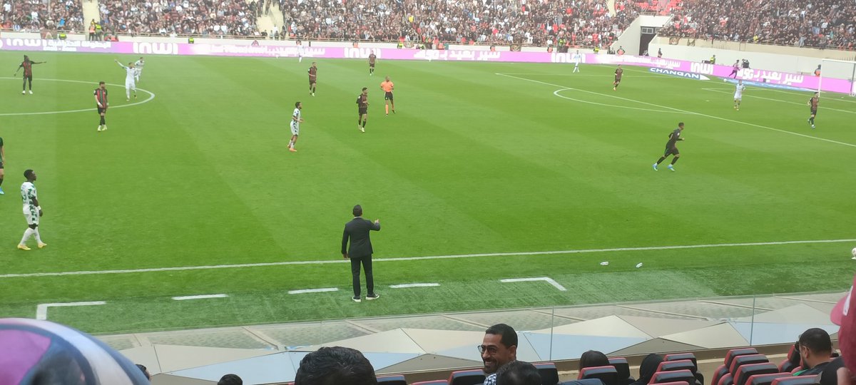 JoBertrand19's tweet photo. I am in Morocco at FAR Vs Raja. Coach Fadlu on the Raja bench.

Incredible atmosphere there. Sundowns will need to be ready. https://t.co/npFTxHieuh
