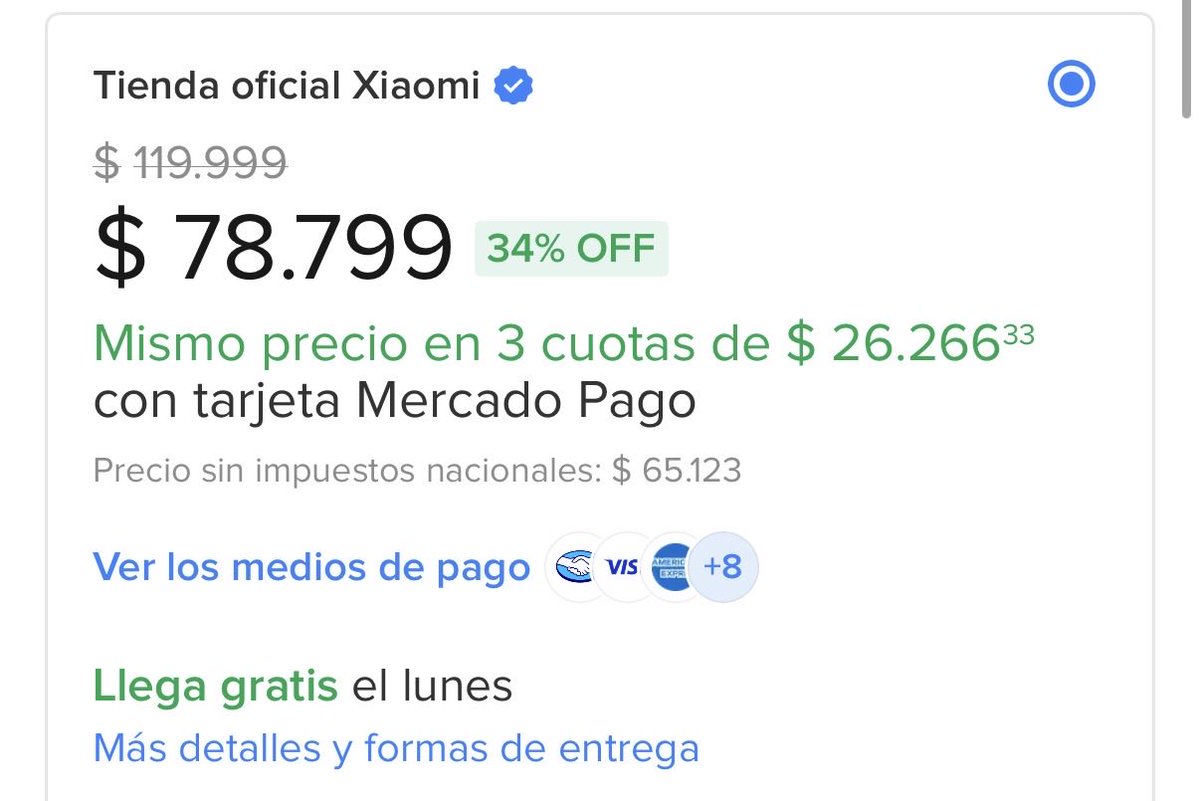 ofertas_AR's tweet image. ⌚Smartwatch Xiaomi Redmi Watch 5 Lite (1.96”) Negro con 34% OFF en ML 💥

Pantalla grande, batería que dura un montón y funciones útiles como GPS, monitoreo de actividad y llamadas!

3 cuotas y envío gratis!!

Link: meli.la/1Yc9MBQ

#Ofertas #Xiaomi #Smartwatch