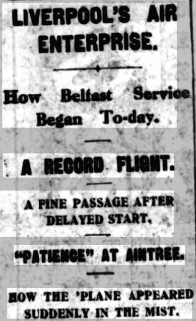 Liverpool1207's tweet image. #Liverpool OTD - 1924: An air service between Belfast and Aintree is inaugurated. Just mail, and 4 passengers per flight at £3 p.p.