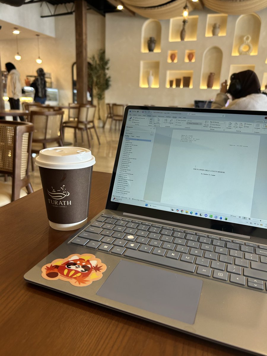 AmberAnnLogan's tweet image. I went to a lovely new locally-owned Arabic coffee shop called Turath Coffee yesterday to get some work done. I tried their Turath Latte (with a special date and spice flavor) and it was delicious ☕️ The space is very comfortable with atmospheric music. I’ll be back! 
#amwriting