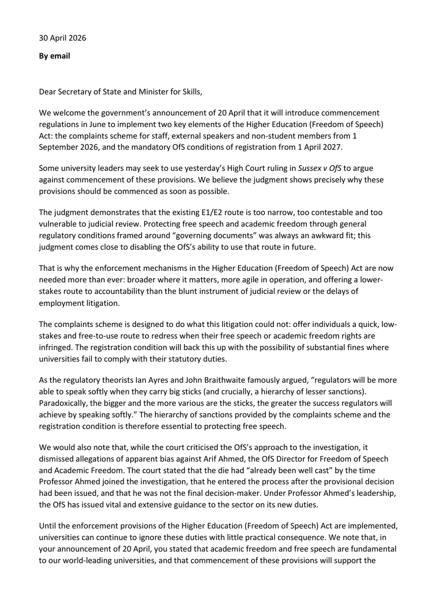 Committee for Academic Freedom tweet media