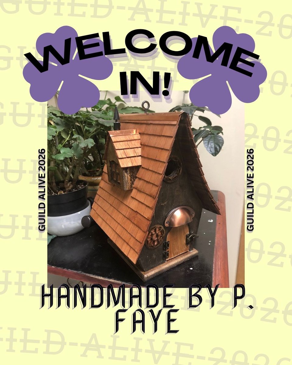 Guild_Alive's tweet photo. Welcome Handmade by P. Faye!

"Fairy, Butterfly, Bee &amp; Bird Houses, Plant Stands, Canoe Paddles." https://t.co/dQXCexYLls
