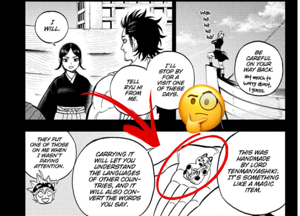 ankush40788892's tweet photo. Maybe Yuki Tabata is cooking something big... Ichika Yami hands Yami a magic tool that translates other nations' language ��, and then—out of nowhere—a futuristic ship with paladin-marked figures arrives to attack. What worlds are we about to discover? #BlackClover #bcspoiler https://t.co/LaHhVCE2Tl