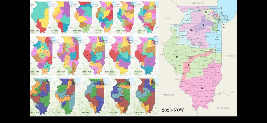 voguebabe35's tweet photo. @Unite4Freedom Behold the Progression of Gerrymandering in Illinois...
The Land of Lincoln...What at Travesty!
#ReMapThemALL
#Unite4Freedom
#RestoreElectionVALIDITY https://t.co/LQ8gnTlNZu