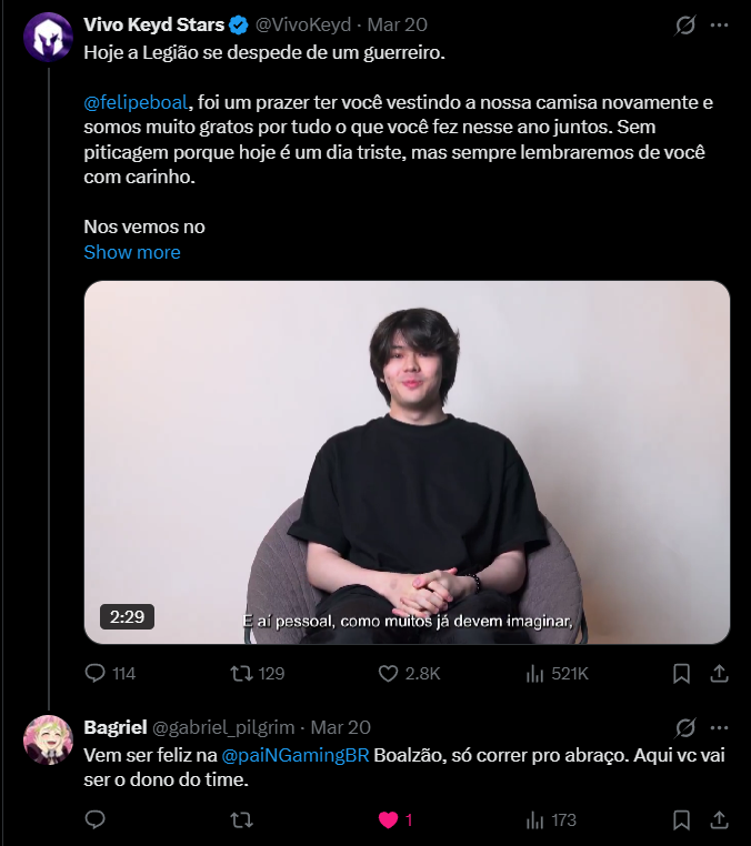 gabriel_pilgrim's tweet photo. @paiNGamingBR Eu pedi no dia 20 de março e demoraram. Obrigado, Robo — você é ídolo — mas não dá mais. Contrataram mid e top aposentados… simplesmente PaiN Gaming. https://t.co/3BgPQ4YZGD