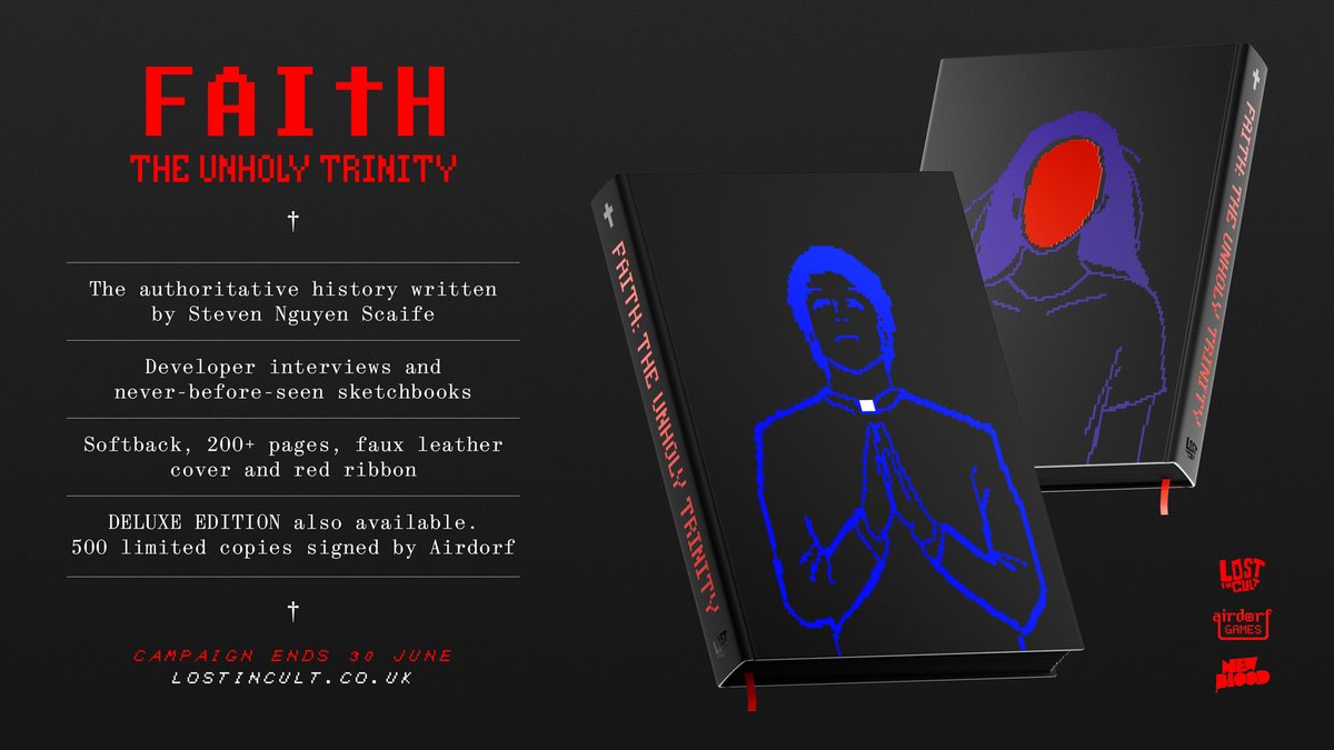 Fans of Faith: The Unholy Trinity will soon be able to show their devotion with a new book for their shelf!
Faith: Design Works from <a href="/lostincult/">Lost In Cult</a> will take players through the development history and visuals of the 8-bit horror hit ✝️
Full details - artbookcollector.com/post/lost-in-c…