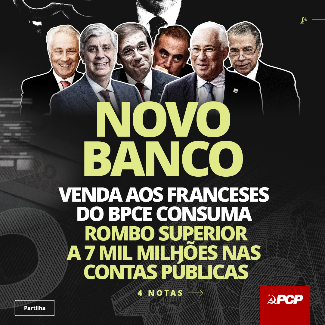 Venda do Novo Banco aos franceses do BPCE consuma rombo superior a 7 mil milhões nas contas públicas
(1/6)
👉Vê aqui o artigo completo: pcp.pt/venda-do-novo-…
+