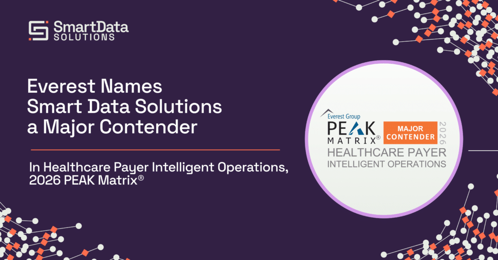 sdatasolutions's tweet photo. We’re proud to share that Smart Data Solutions has been recognized as a Major Contender in the Everest Group Healthcare Payer Intelligent Operations PEAK Matrix® Assessment 2026. 

Learn more: https://t.co/c5dhxPB1Db https://t.co/5AIO2rMmNJ