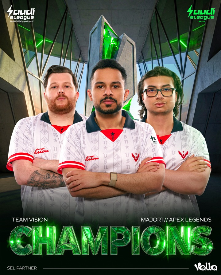 SaudieLeague's tweet photo. الفريق الأفضل والأقوى في ساحات SEF Arena 😍🔥

أبطال نادي @VisionEsportggs  يحققون لقب بطولة Apex Legends في الدوري السعودي للرياضات الألكترونية ⚡️🏆 https://t.co/uI4XzHeZAm