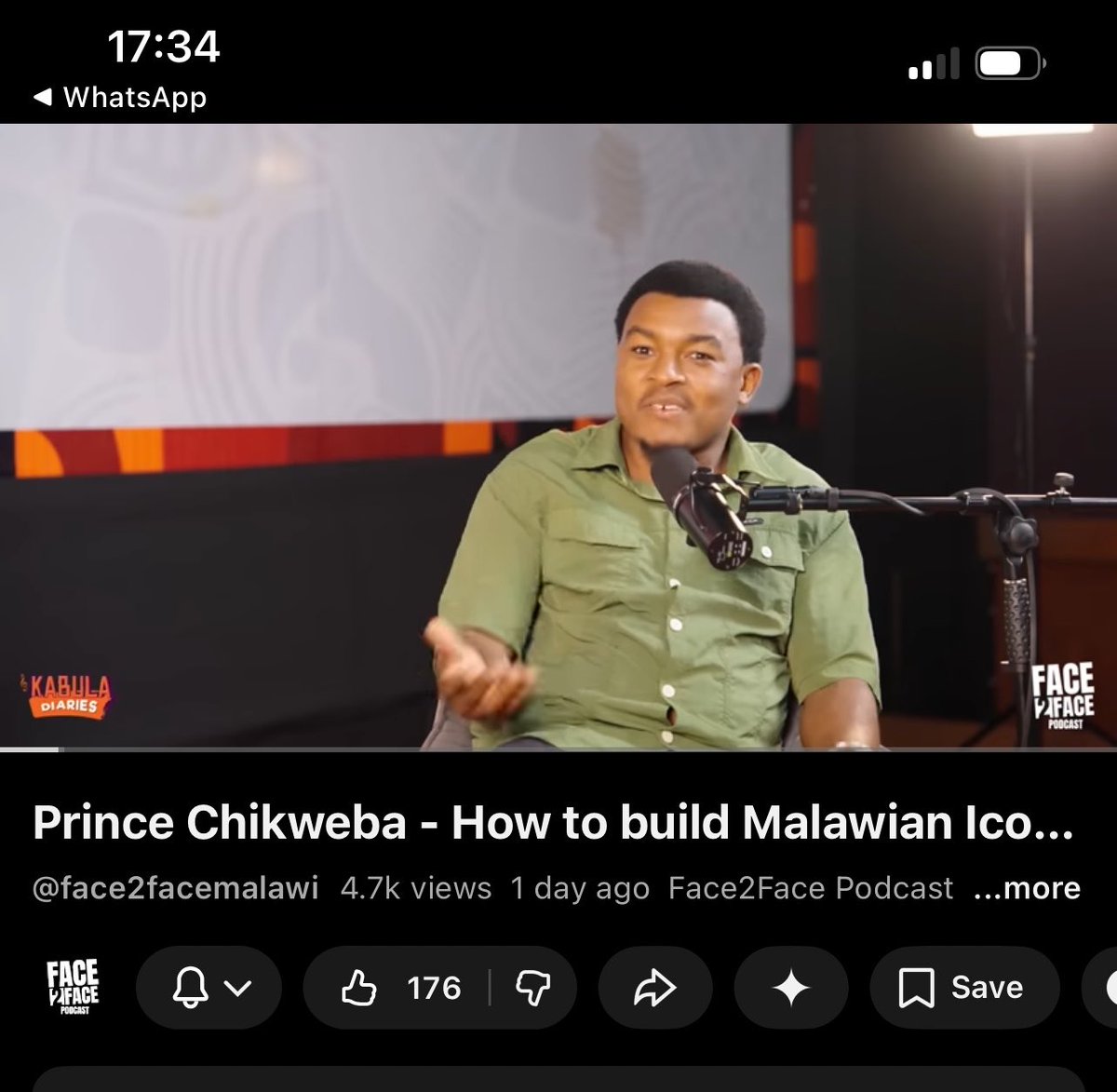 DonKhiva's tweet photo. Today I had some time to watch an amazing episode. What I can say is that this Prince guy is one of the smartest young people Malawi has. No wonder Eli Njuchi is such a genius.

It’s a must watch episode there’s a lot to learn and discover about this man.

Big shoutout to Face to Face for hosting this young man on their show🙌👏🏿🔥