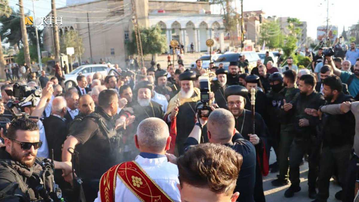 NPA_English's tweet image. #Christians and community figures welcome #Patriarch Ignatius Aphrem II in central %Qamishli.

Nalin Ali- #North_Press