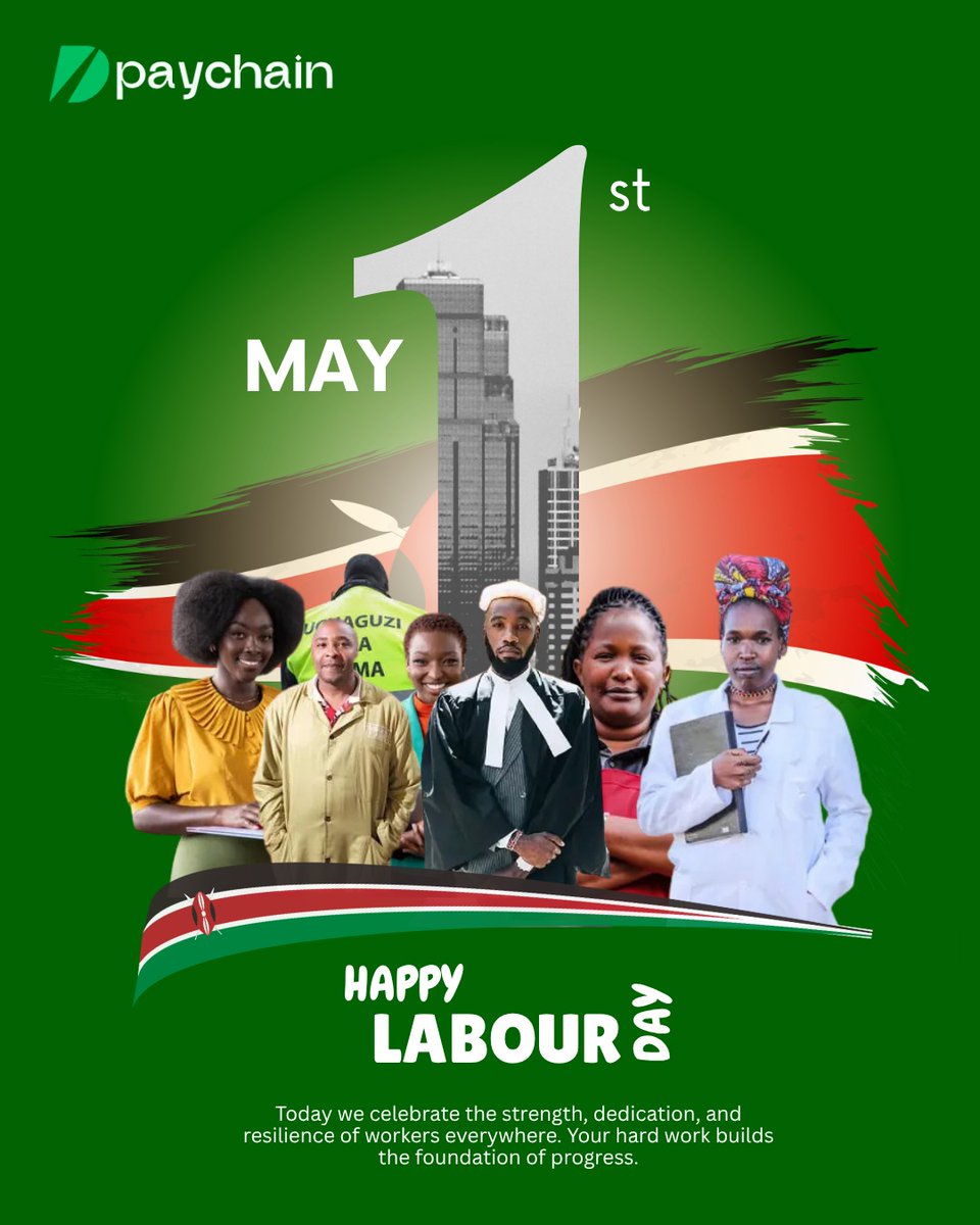 PayChainKE's tweet photo. Happy Labour Day 🇰🇪

We believe the future of business in Kenya should be simpler, faster, and more secure.
PayChain is building that future.

Join our wait list and be part of it 👉 https://t.co/8gvtHbdx4L

#Buildinpublic #Fintech https://t.co/SM1m2NhNzp