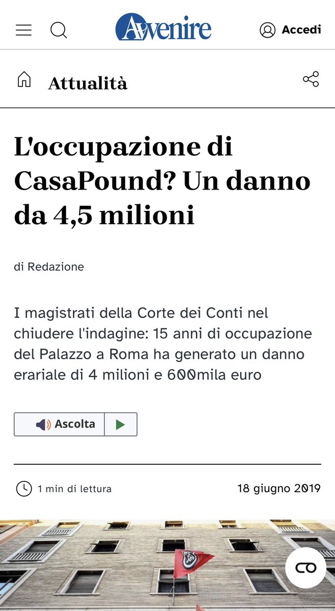 francescacuore6's tweet image. La Corte dei Conti certifica: l'occupazione abusiva di via Napoleone III da parte di CasaPound a Roma è costata allo Stato oltre 4,6 milioni di euro. Un enorme danno erariale per il mancato utilizzo e la valorizzazione dell'immobile pubblico dal 2003. 🏛️💸 #CasaPound #Roma