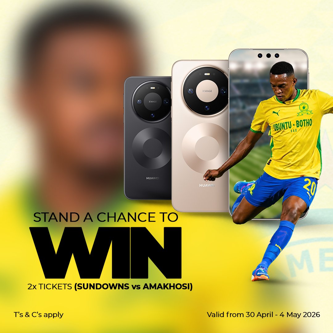 📢THE ULTIMATE FAN CHALLENGE! 🏆

Yellow Nation, are you ready? We are giving away 2 TICKETS on TT, FB and X to the Mamelodi Sundowns vs. Chiefs Match on the 6th of May! 👆⚽️

To Enter:

1.Follow us on X <a href="/HuaweiZA/">Huawei Mobile SA</a>
2.Comment the name of the blurred Mamelodi Sundowns star in the