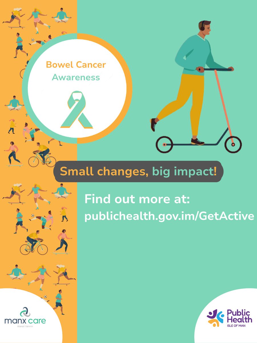 PublicHealthIOM's tweet image. Move more, reduce your risk!
A study from Newcastle University shows that short bursts of energetic activity can shut down bowel cancer growth and speed up DNA damage repair. ncl.ac.uk/press/articles…
Find out more at publichealth.gov.im/getactive
#getactive #bowelcancerawareness